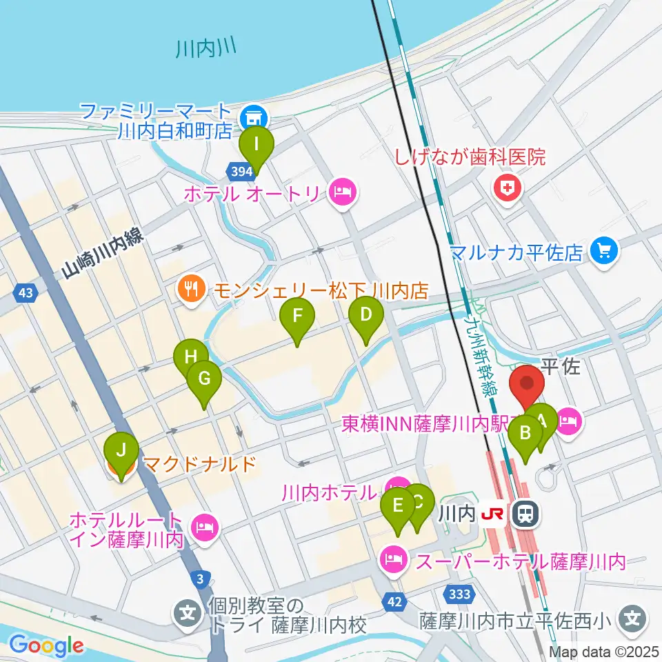 SSプラザせんだい周辺のカフェ一覧地図