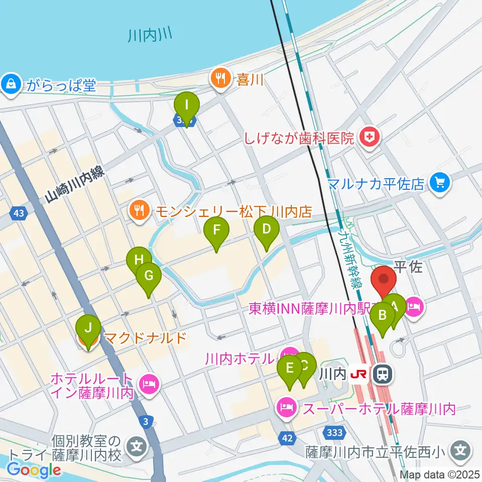 SSプラザせんだい周辺のカフェ一覧地図