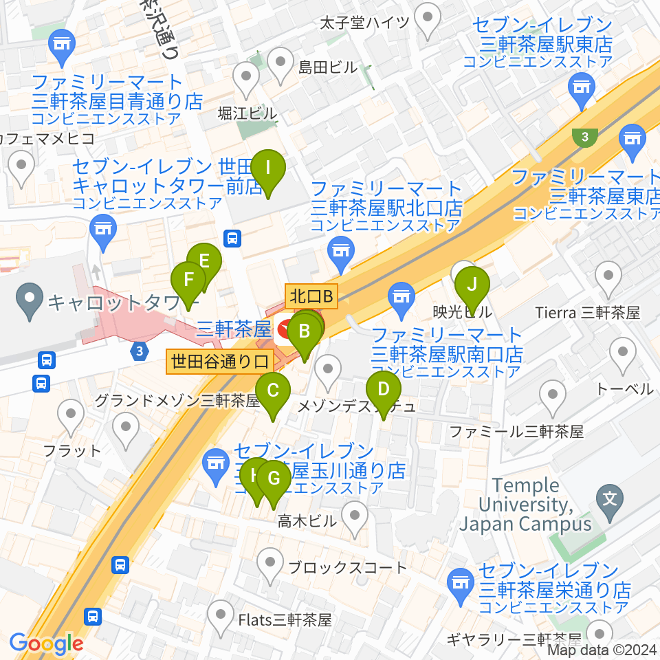 スタジオクレッセ周辺のカフェ一覧地図