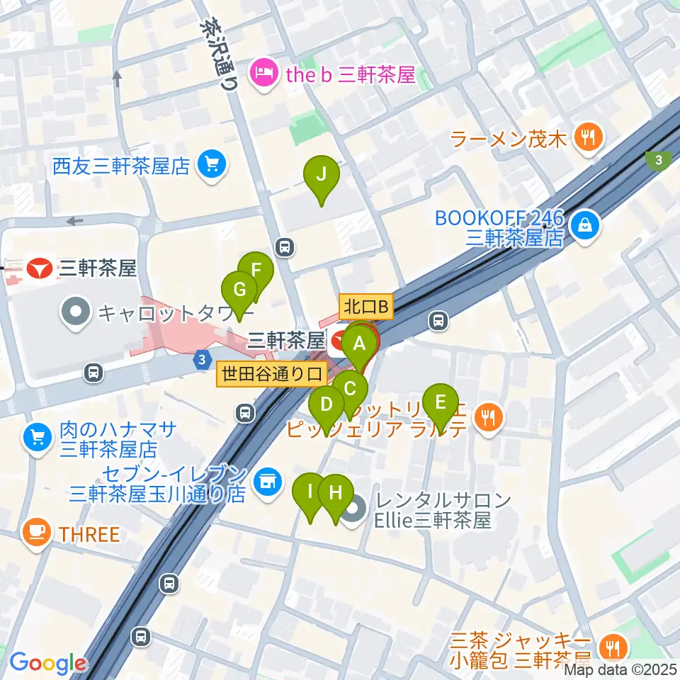 スタジオクレッセ周辺のカフェ一覧地図