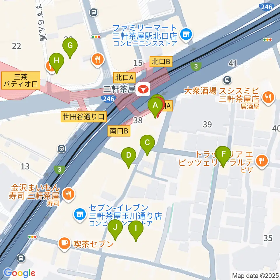 スタジオクレッセ周辺のカフェ一覧地図