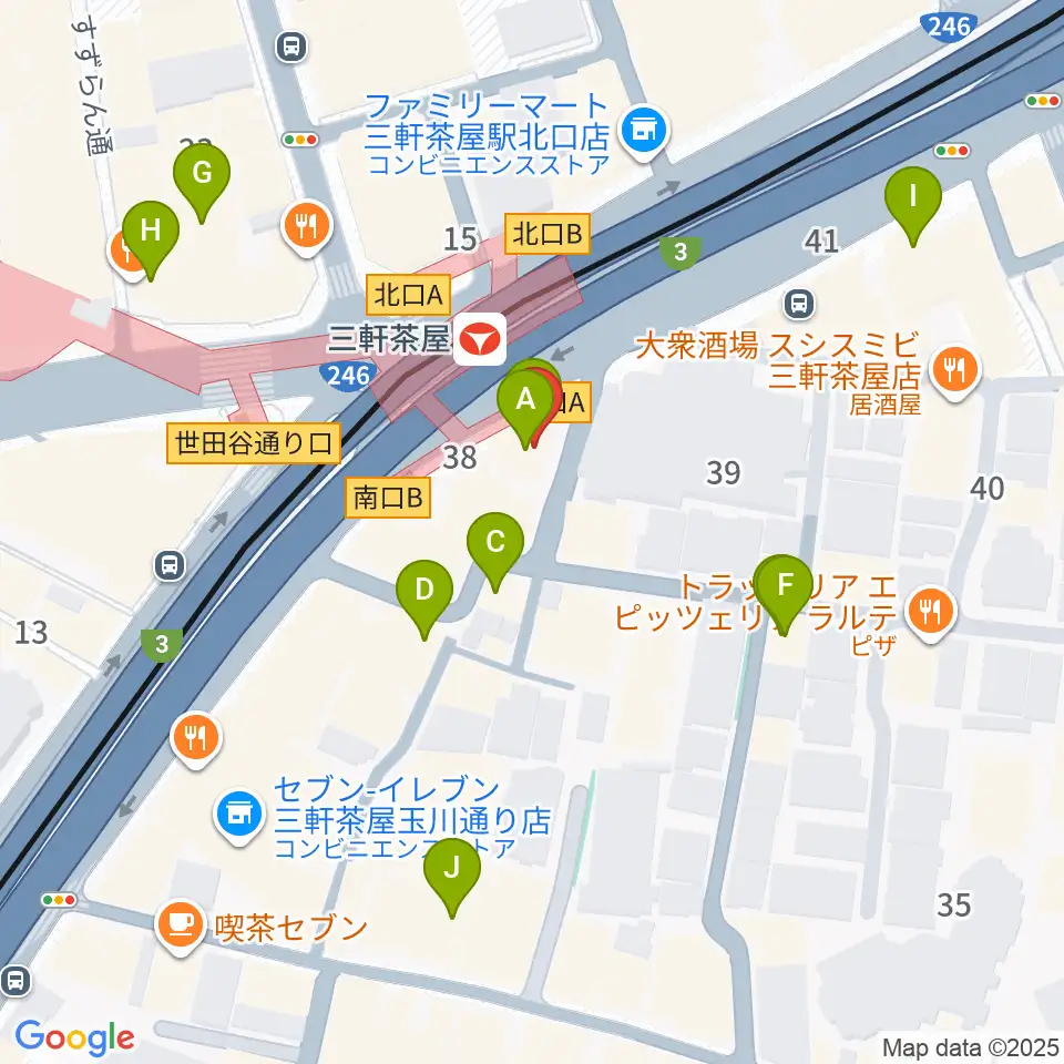 スタジオクレッセ周辺のカフェ一覧地図