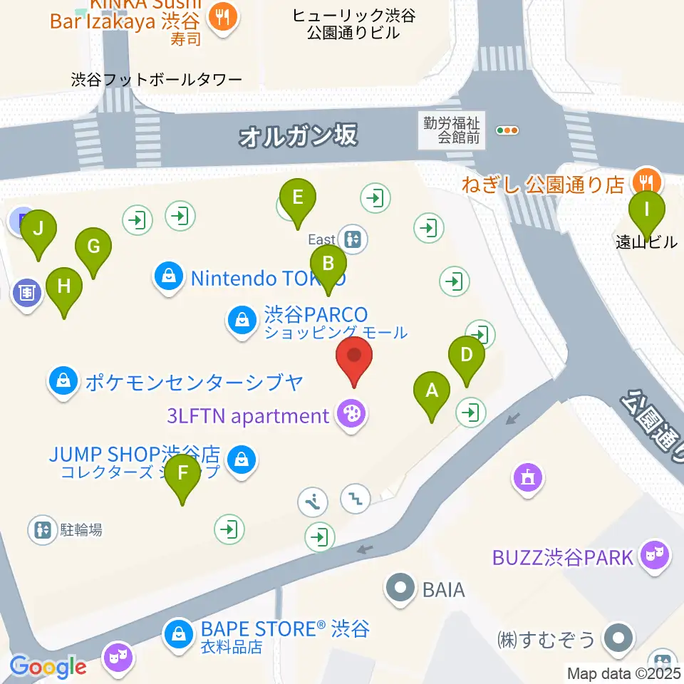 ユニオンレコード渋谷周辺のカフェ一覧地図