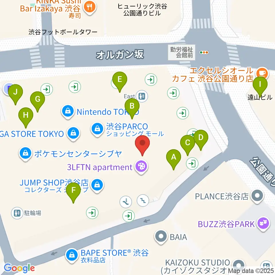 ユニオンレコード渋谷周辺のカフェ一覧地図