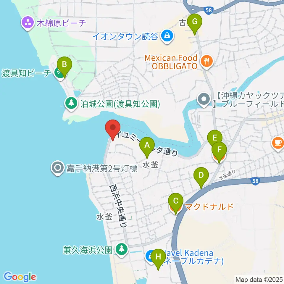 嘉手納町マルチメディアセンター周辺のカフェ一覧地図