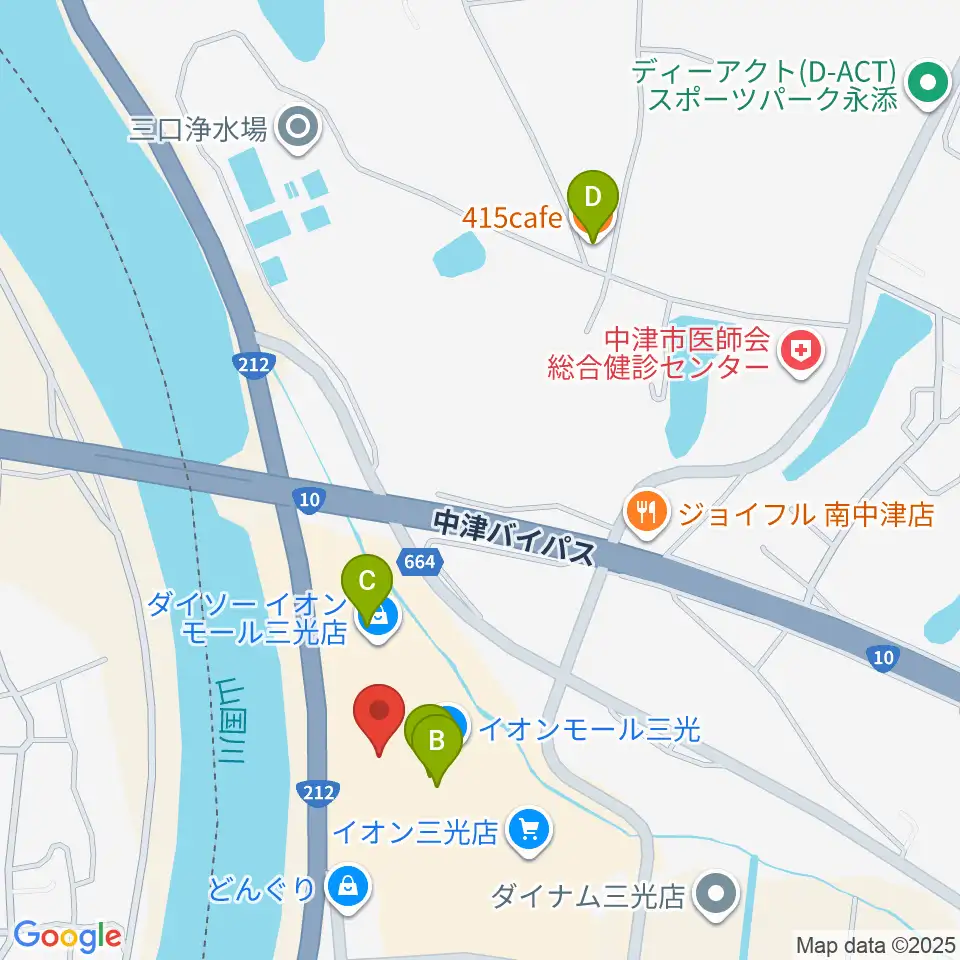 セントラルシネマ三光周辺のカフェ一覧地図