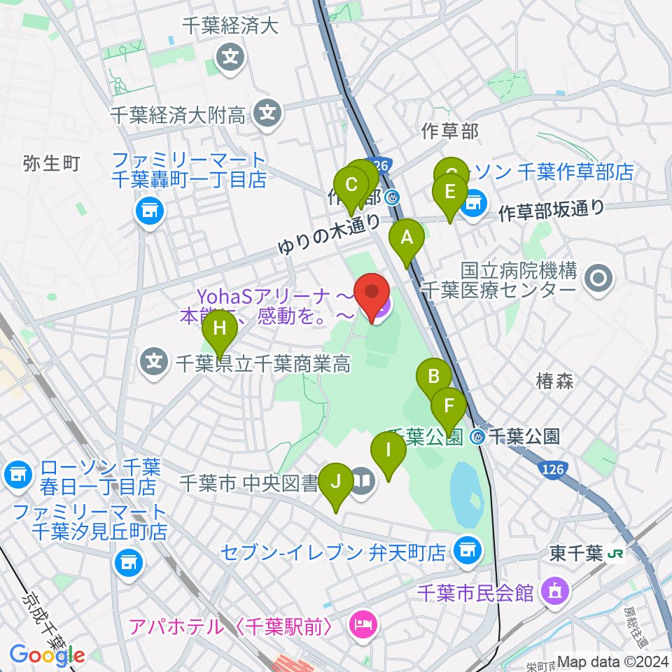 YohaSアリーナ 本能に、感動を。周辺のカフェ一覧地図