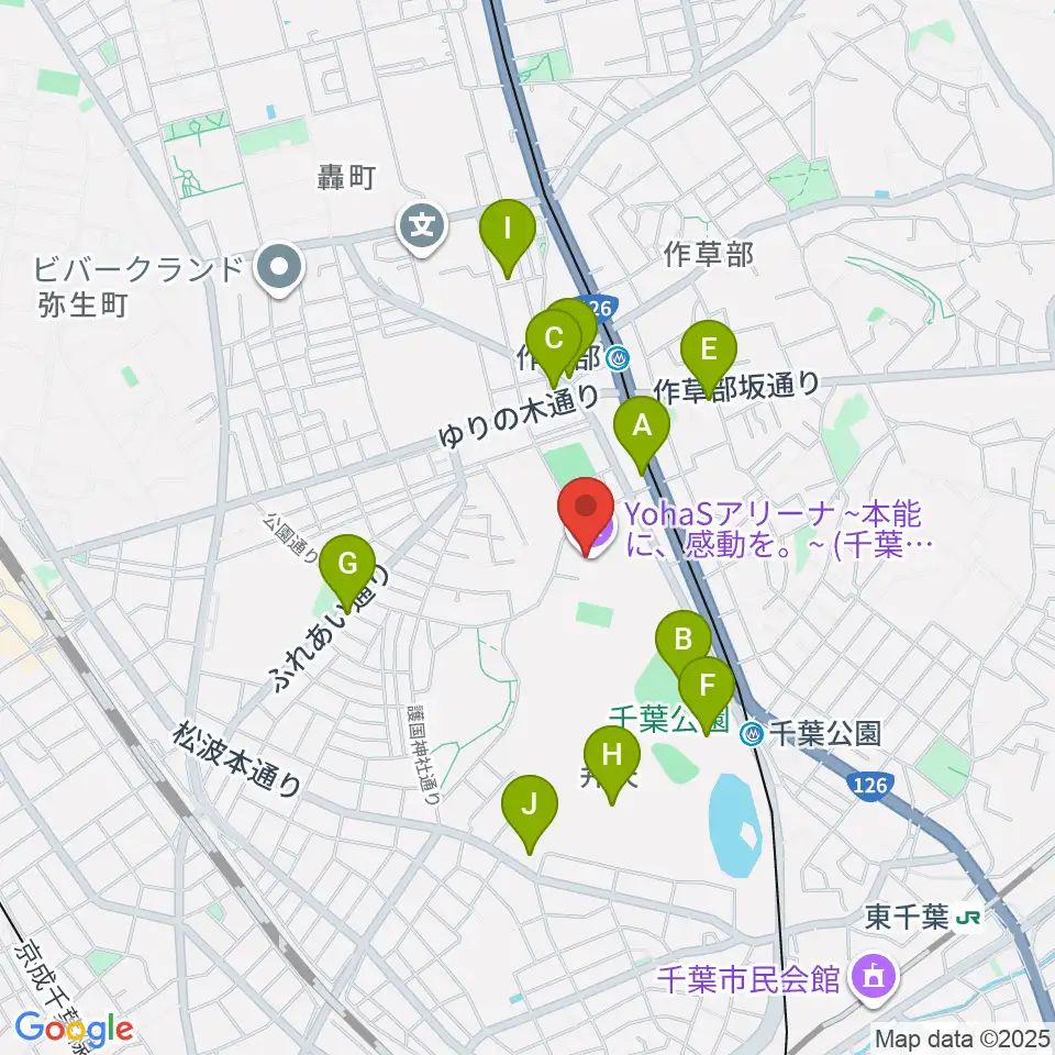 YohaSアリーナ 本能に、感動を。周辺のカフェ一覧地図