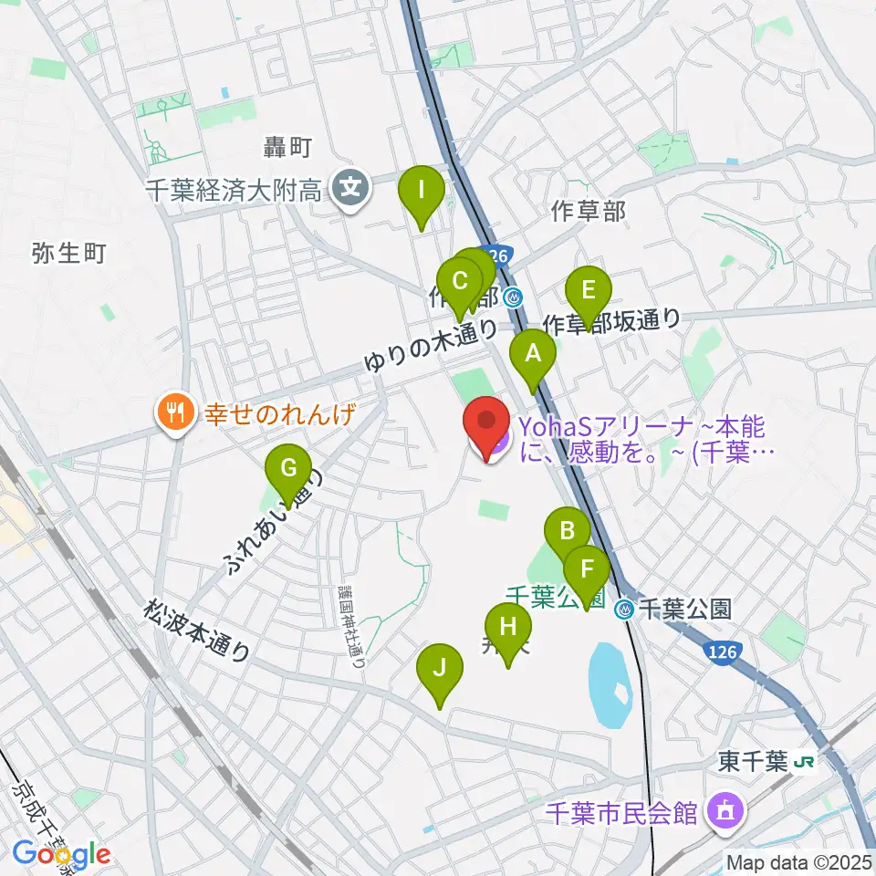 YohaSアリーナ 本能に、感動を。周辺のカフェ一覧地図