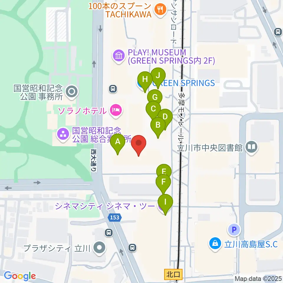 たましん美術館周辺のカフェ一覧地図