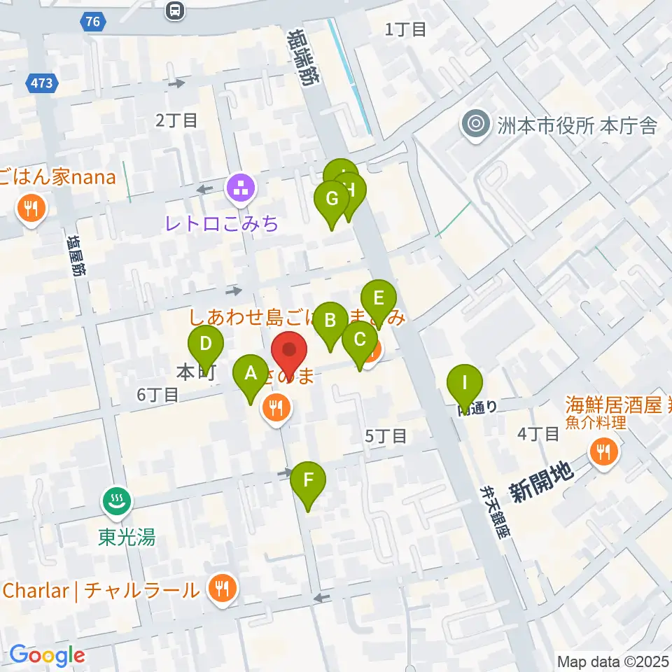 マトヤ楽器ミュージックスタジオ周辺のカフェ一覧地図