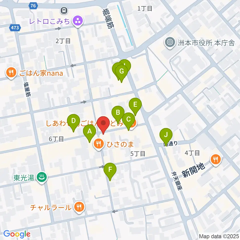マトヤ楽器ミュージックスタジオ周辺のカフェ一覧地図