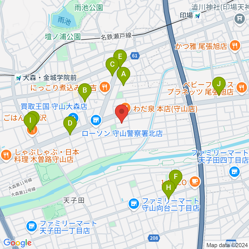 藤チェロ教室周辺のカフェ一覧地図