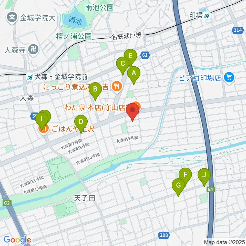 藤チェロ教室周辺のカフェ一覧地図