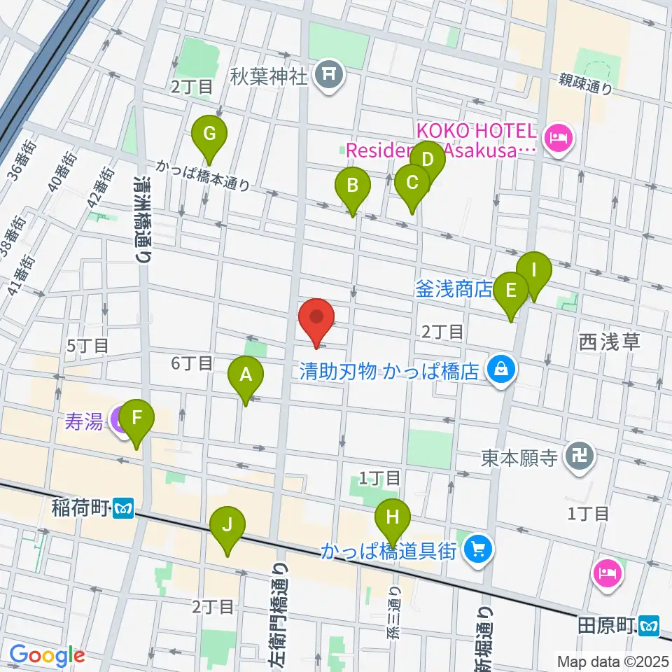 アキバ音楽教室周辺のカフェ一覧地図