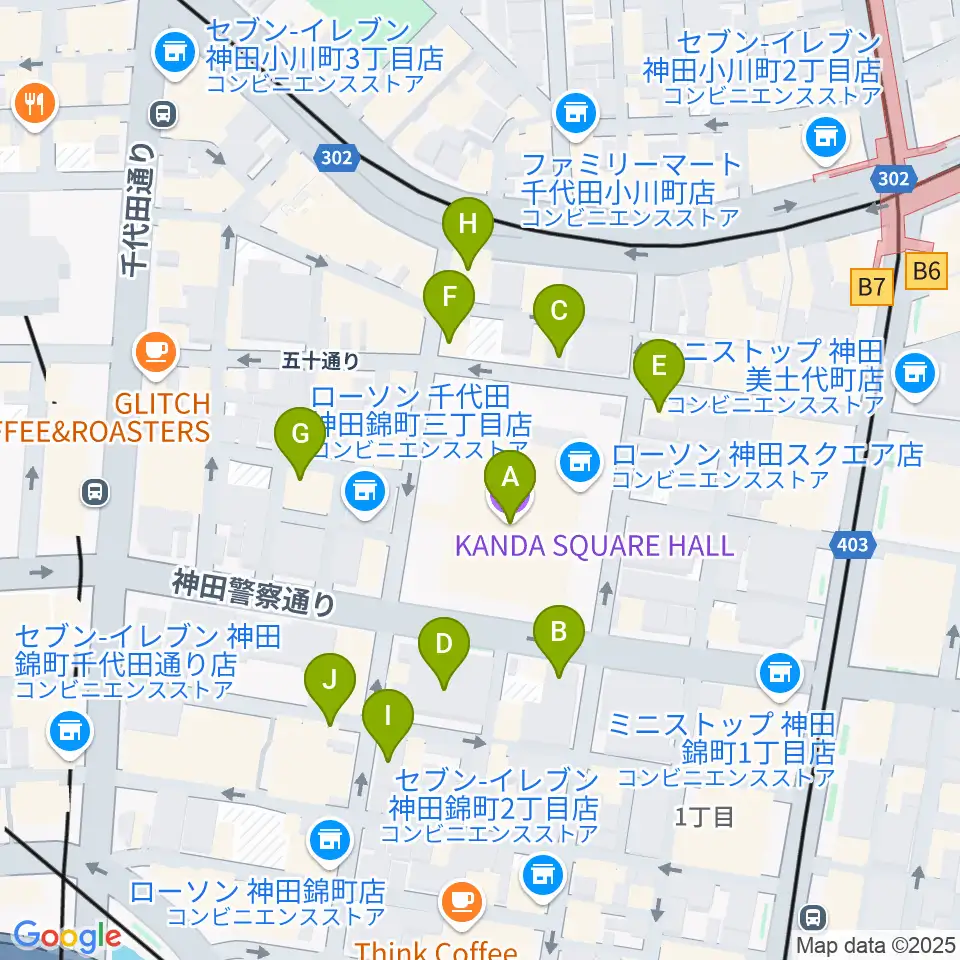 神田スクエアホール周辺のカフェ一覧地図