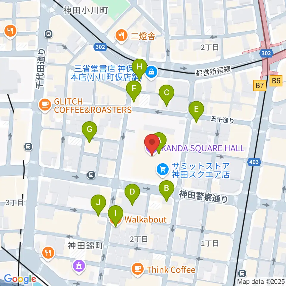 神田スクエアホール周辺のカフェ一覧地図