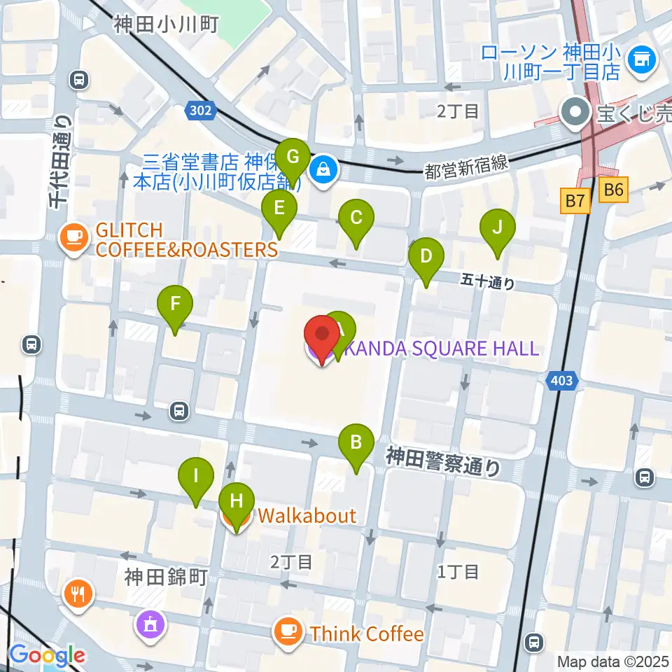 神田スクエアホール周辺のカフェ一覧地図