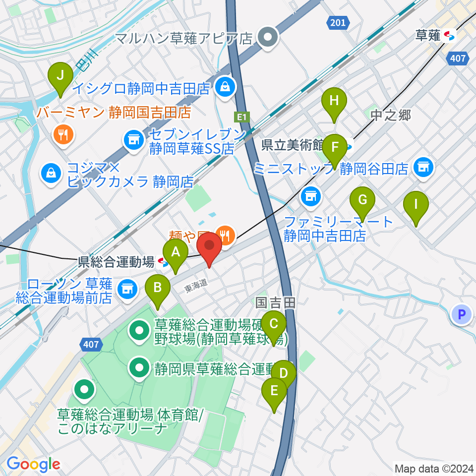 音楽舎周辺のカフェ一覧地図