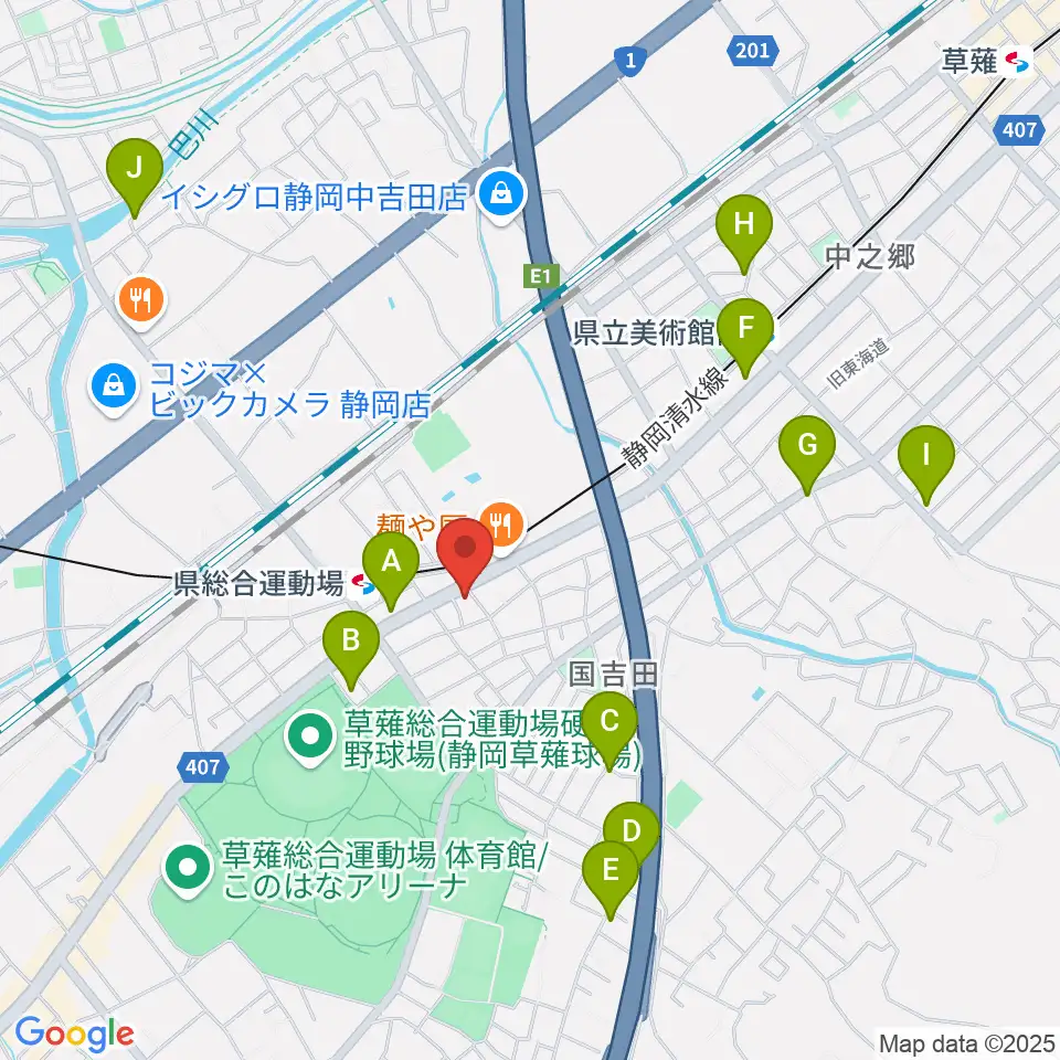 音楽舎周辺のカフェ一覧地図