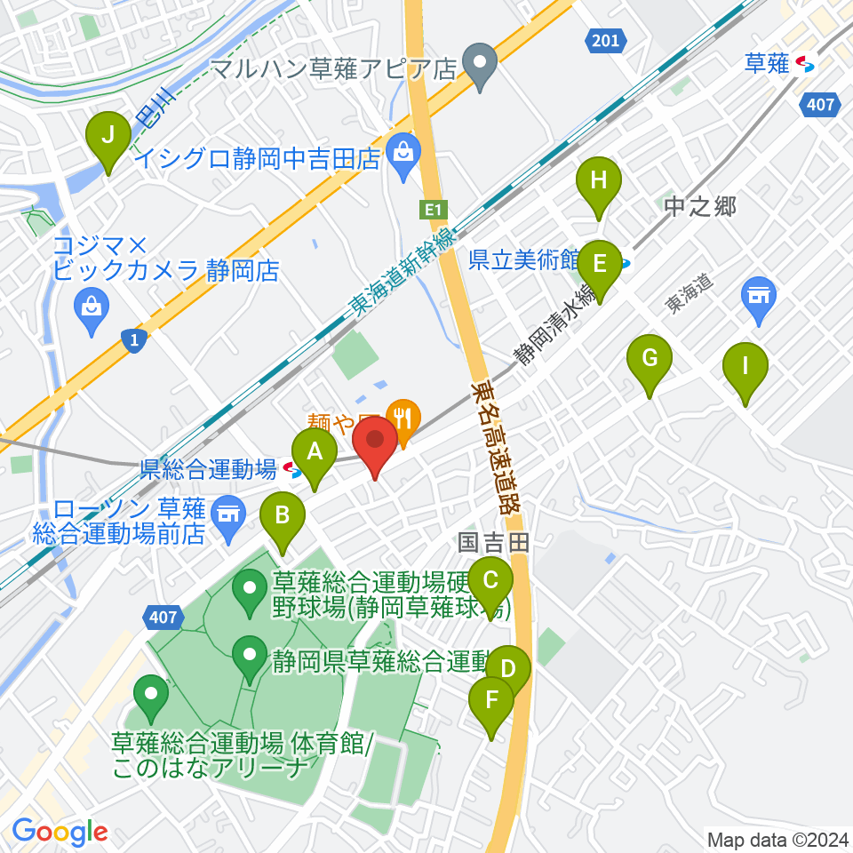 音楽舎ミュージックスペース周辺のカフェ一覧地図