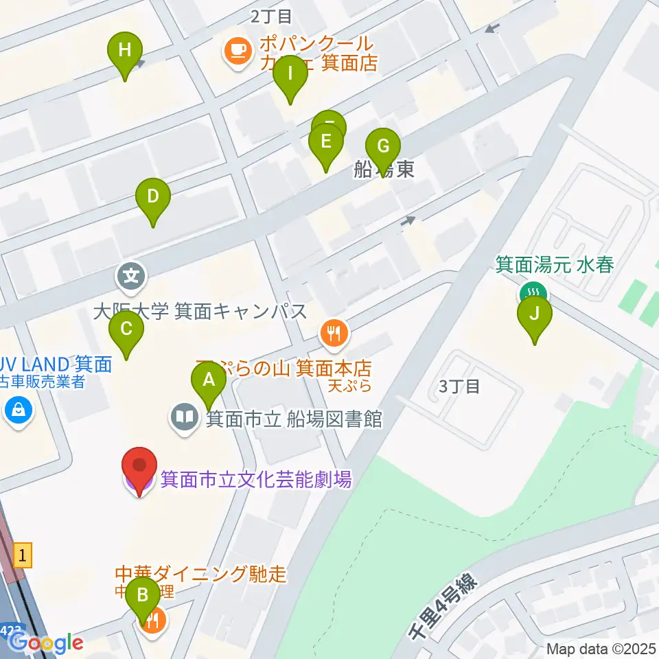 東京建物 Brillia HALL 箕面周辺のカフェ一覧地図