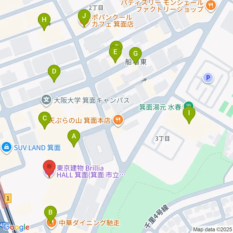 東京建物 Brillia HALL 箕面周辺のカフェ一覧地図