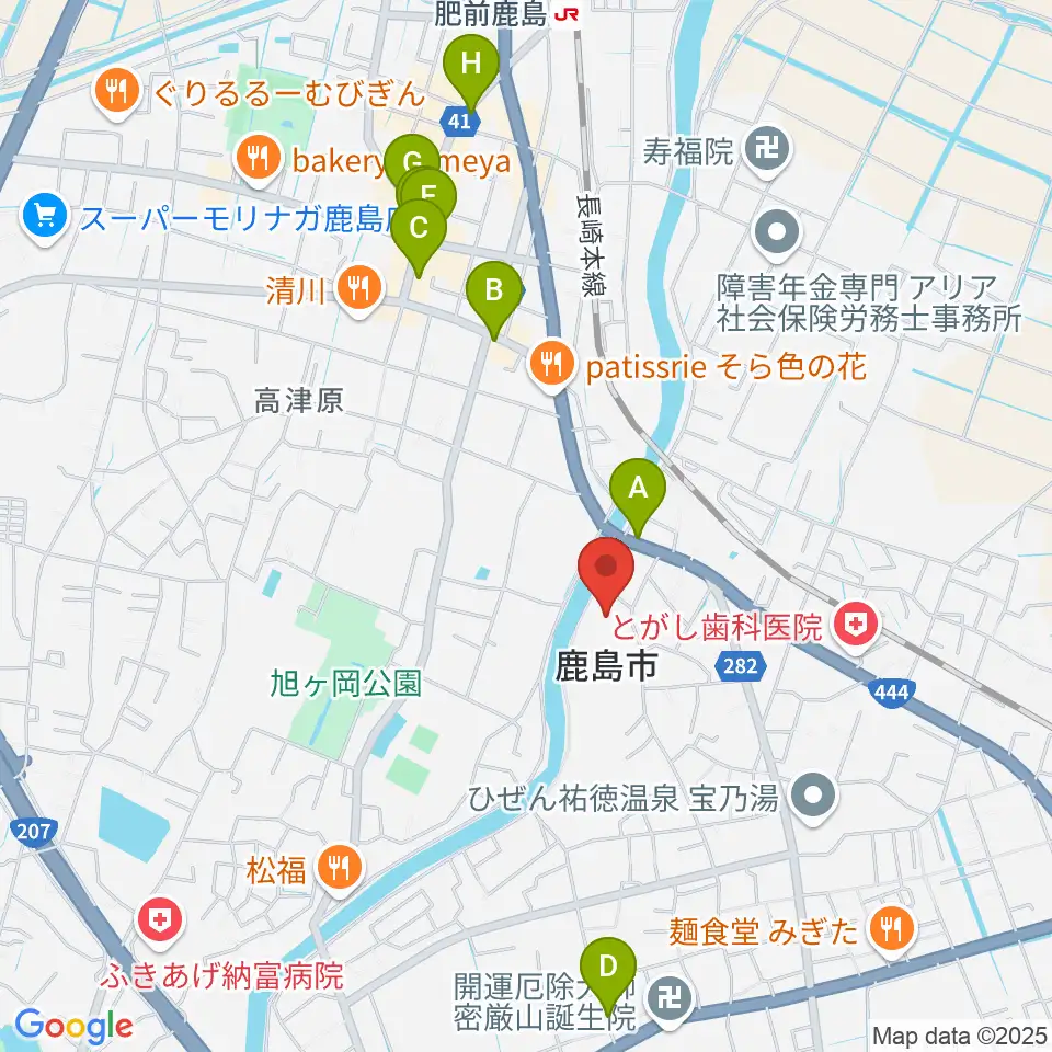 鹿島市民文化ホール サクラス周辺のカフェ一覧地図