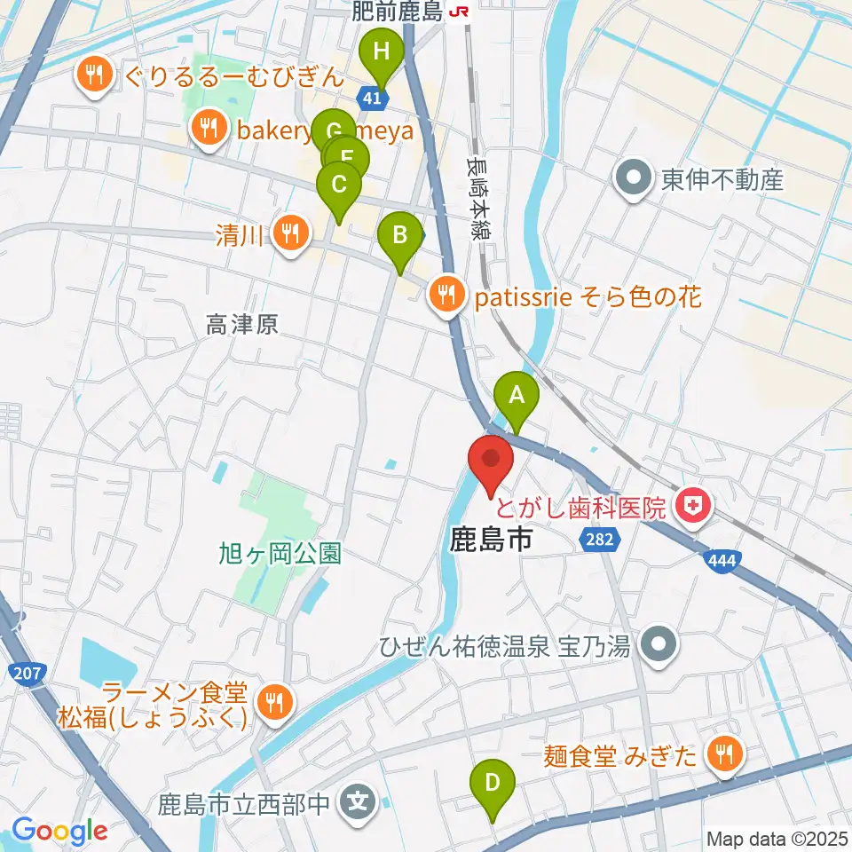 鹿島市民文化ホール サクラス周辺のカフェ一覧地図