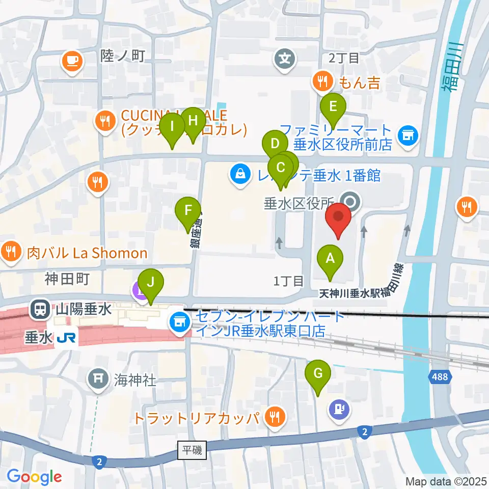 垂水区文化センター レバンテホール周辺のカフェ一覧地図