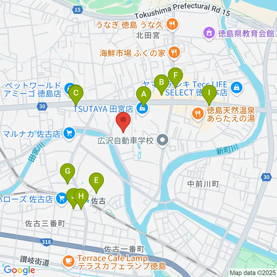 ワークスタッフ陸上競技場周辺のカフェ一覧地図