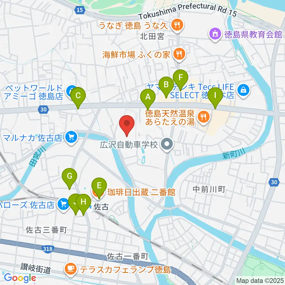 ワークスタッフ陸上競技場周辺のカフェ一覧地図