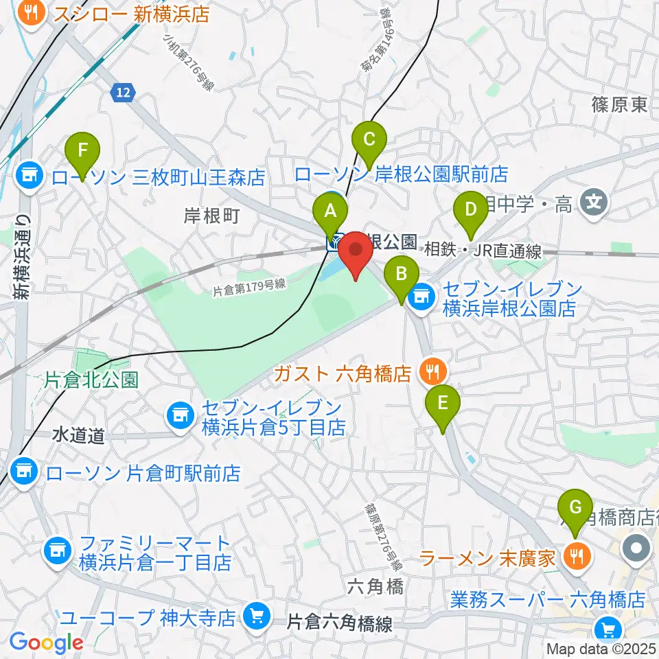 シンコースポーツ神奈川県立武道館周辺のカフェ一覧地図