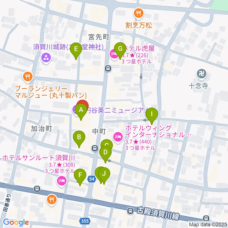 須賀川市民交流センターtette周辺のカフェ一覧地図