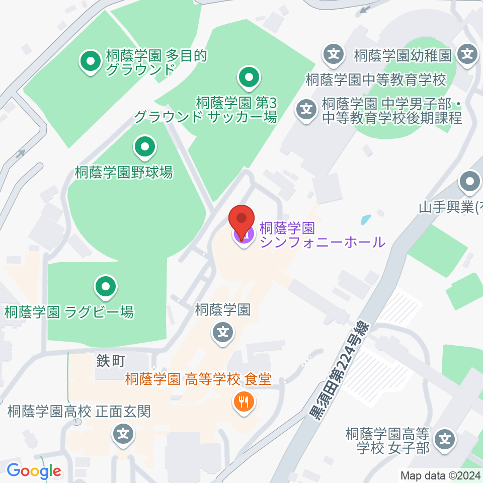 桐蔭学園シンフォニーホール周辺のカフェ一覧地図