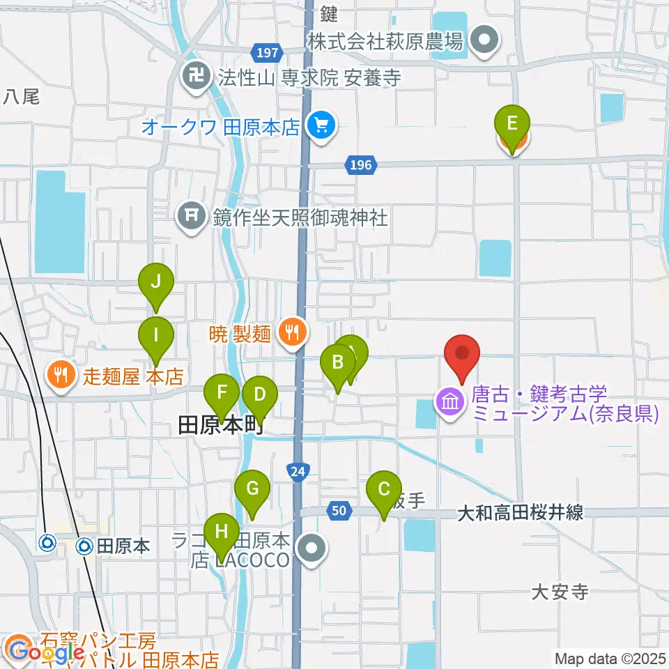 田原本青垣生涯学習センター 弥生の里ホール周辺のカフェ一覧地図