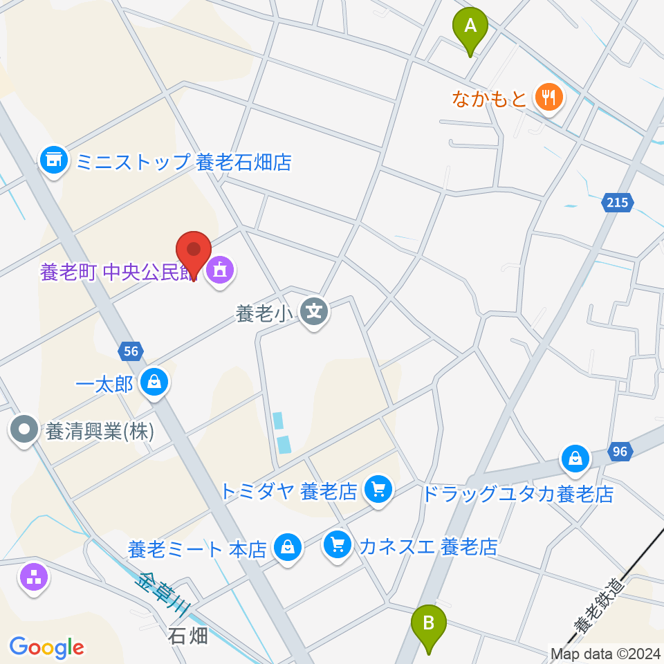 養老町民会館周辺のカフェ一覧地図