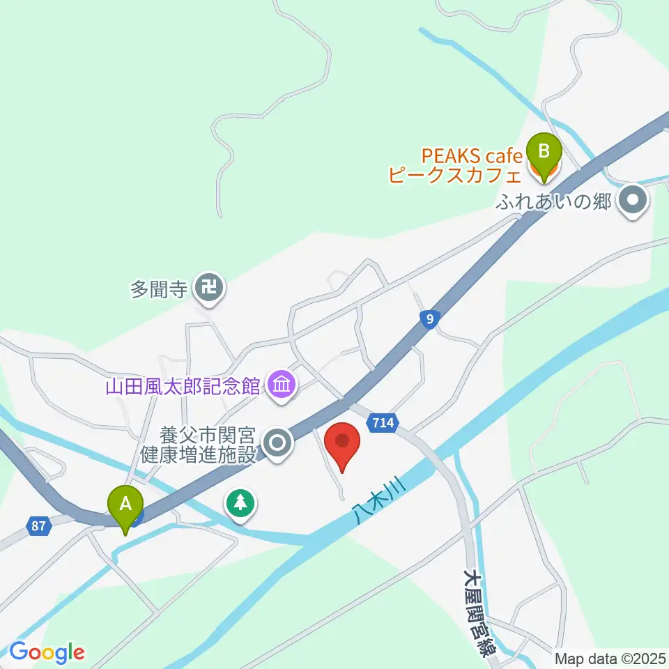 関宮公民館ノビアホール周辺のカフェ一覧地図