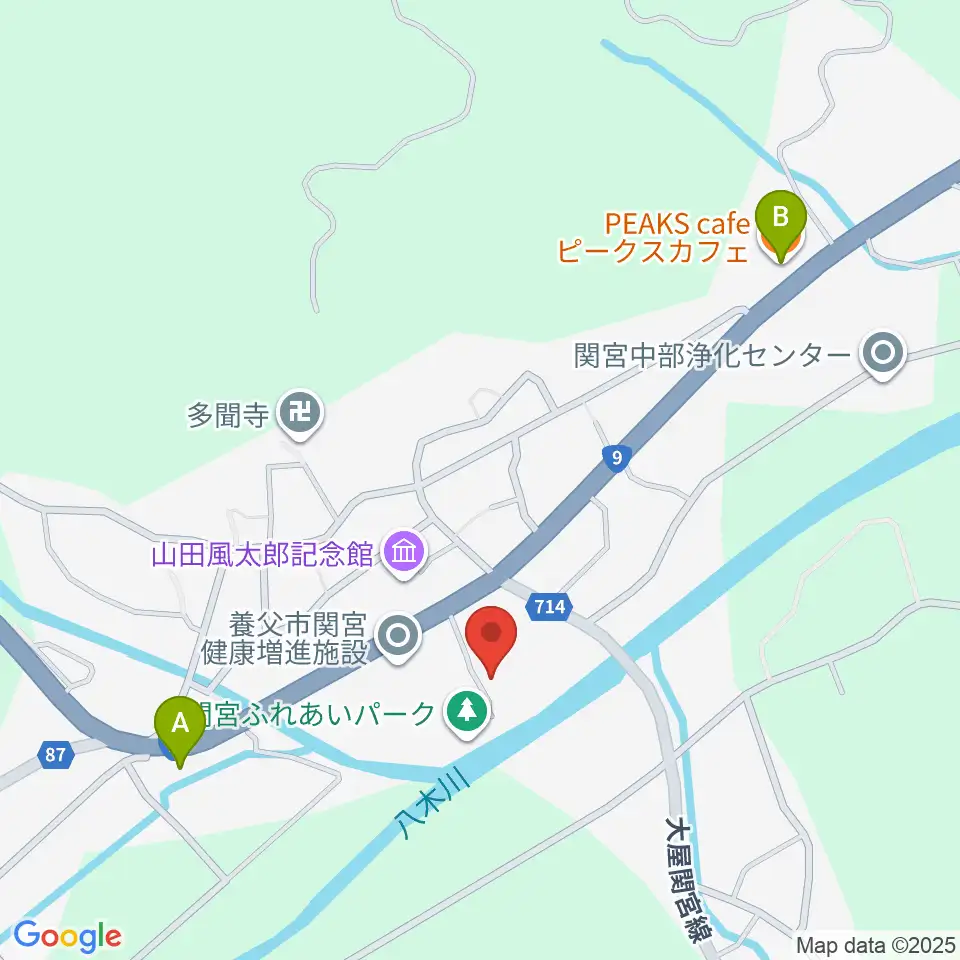 関宮公民館ノビアホール周辺のカフェ一覧地図