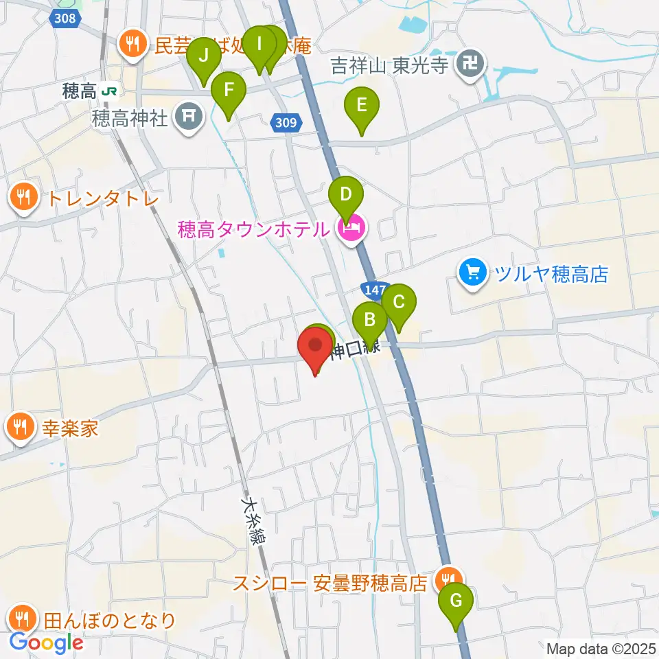 穂高交流学習センターみらい周辺のカフェ一覧地図