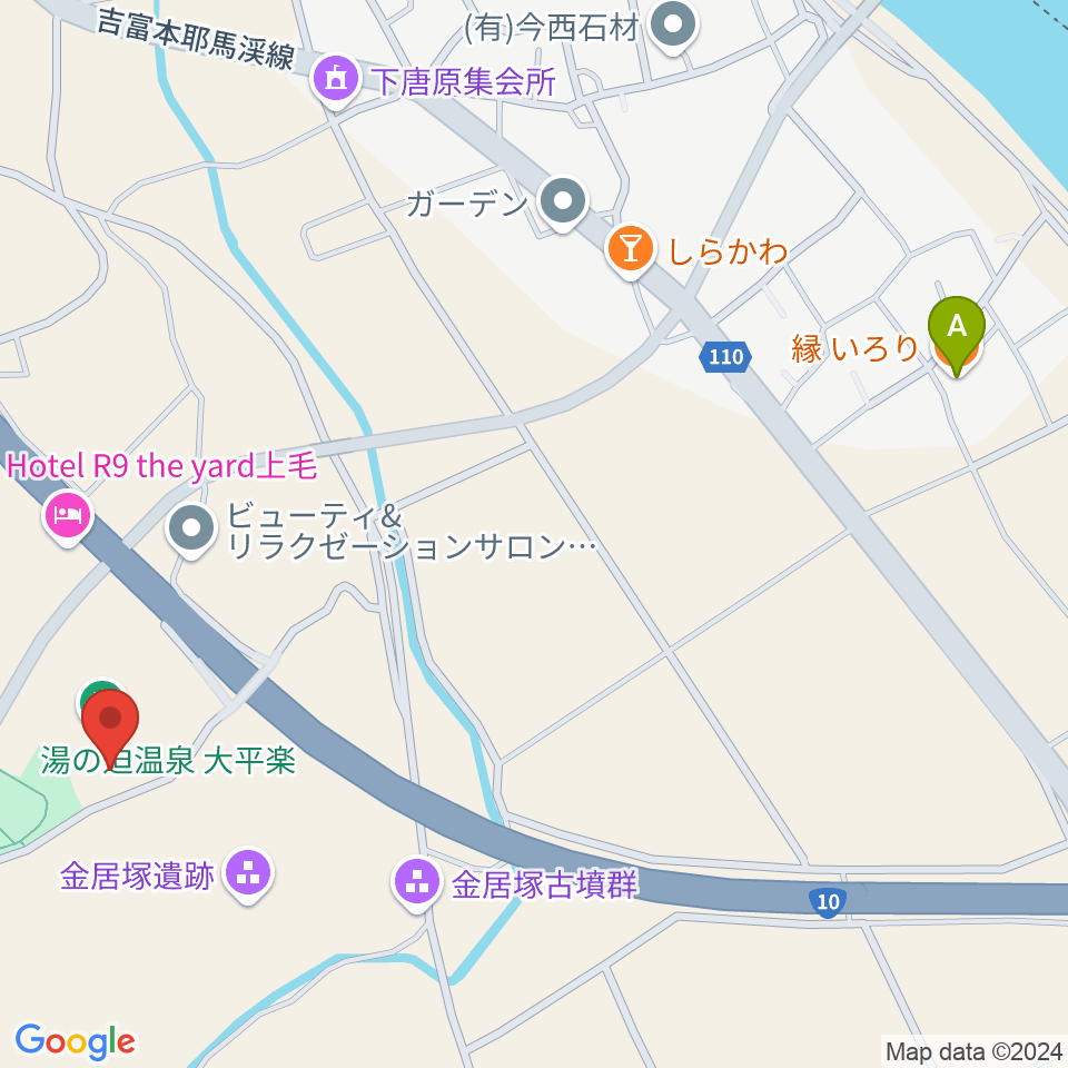 ぶらり劇場大平楽周辺のカフェ一覧地図