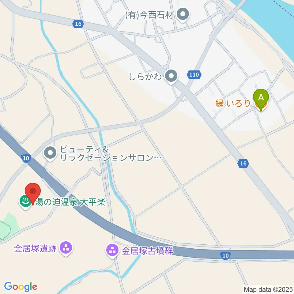 ぶらり劇場大平楽周辺のカフェ一覧地図