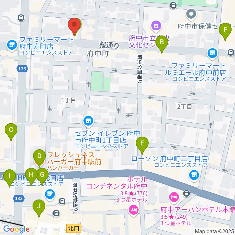 ラジオフチューズ周辺のカフェ一覧地図