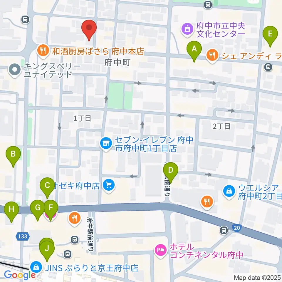 ラジオフチューズ周辺のカフェ一覧地図