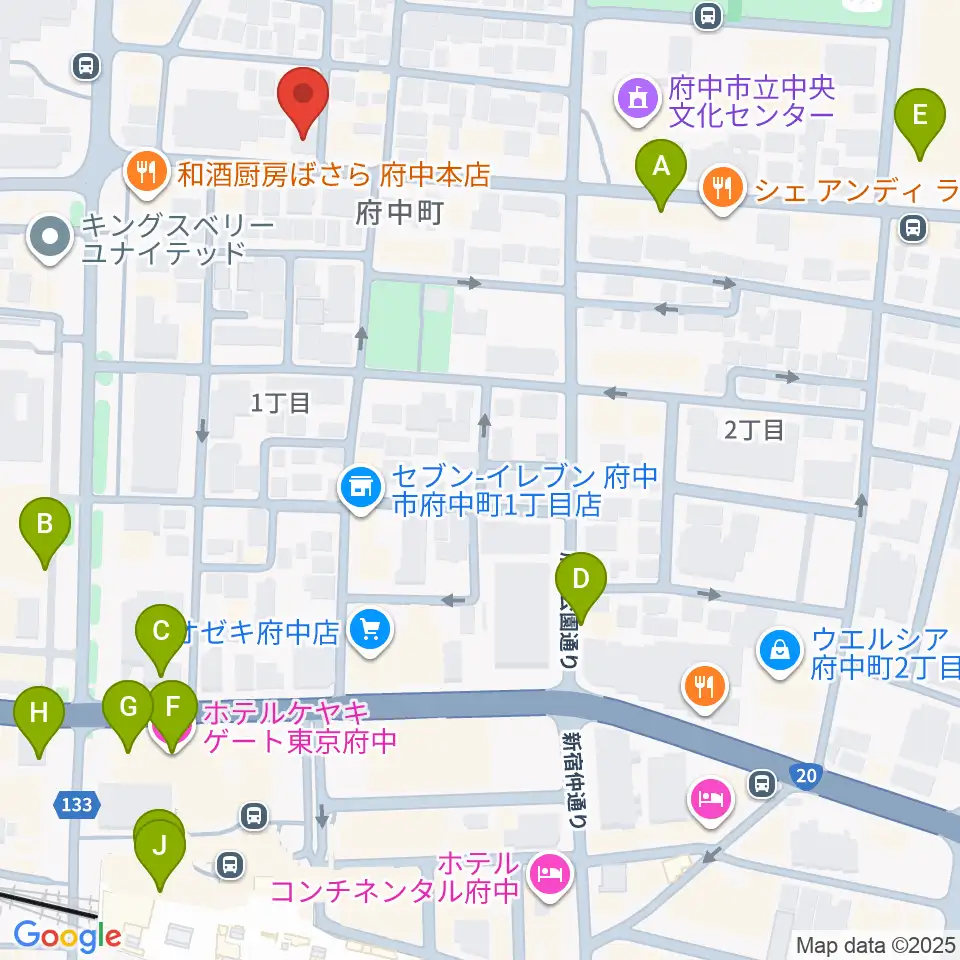 ラジオフチューズ周辺のカフェ一覧地図
