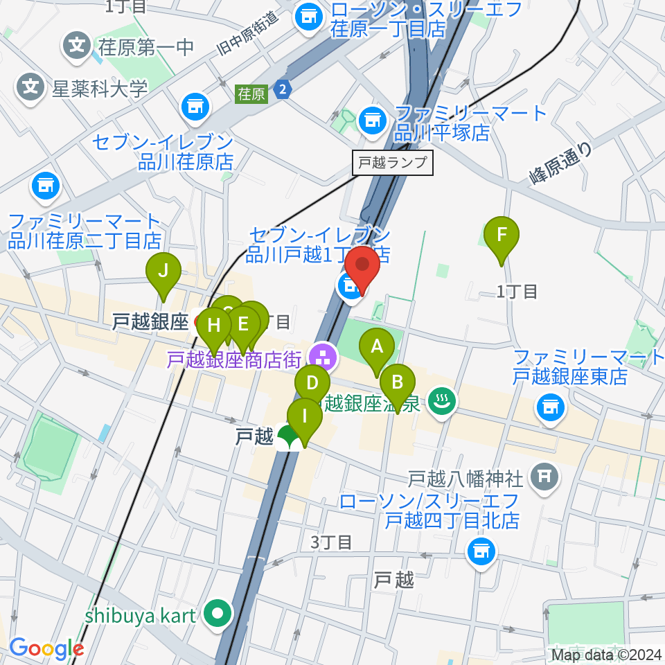 FMしながわ　周辺のカフェ一覧地図