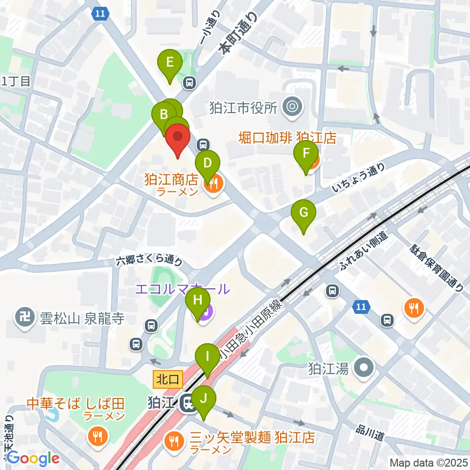 コマラジ 狛江エフエム周辺のカフェ一覧地図