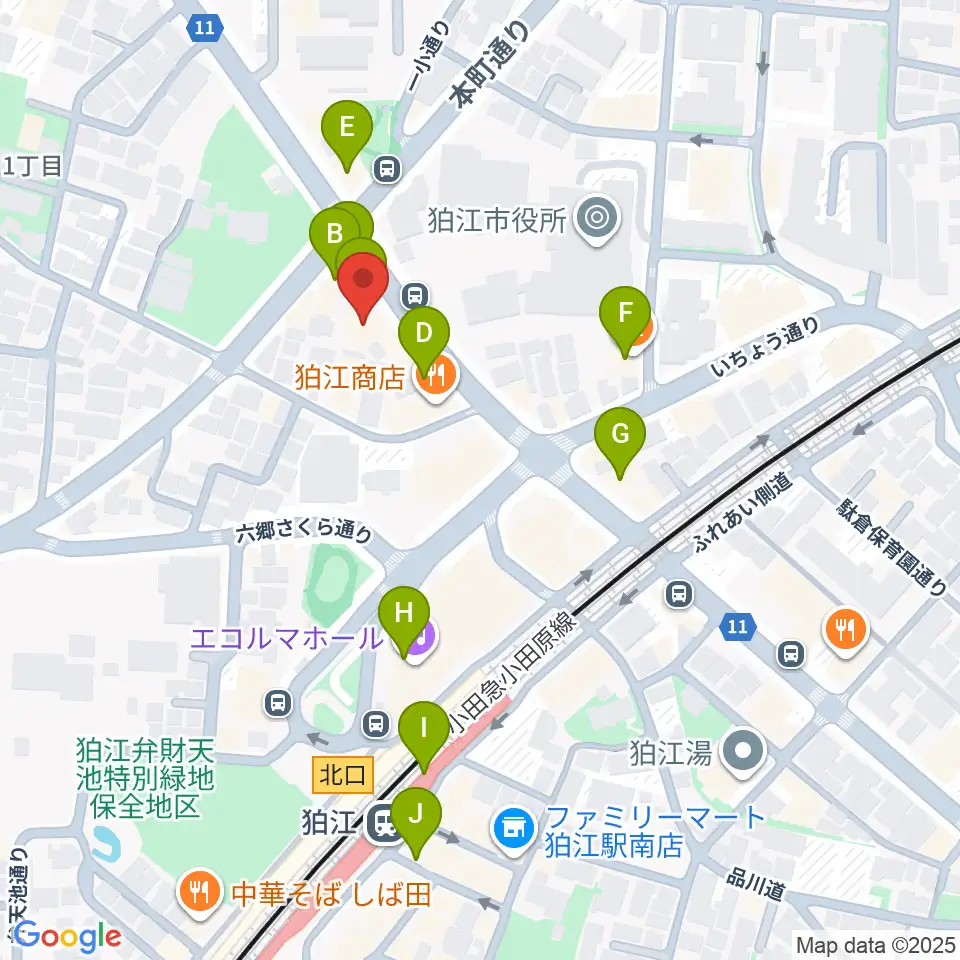 コマラジ 狛江エフエム周辺のカフェ一覧地図