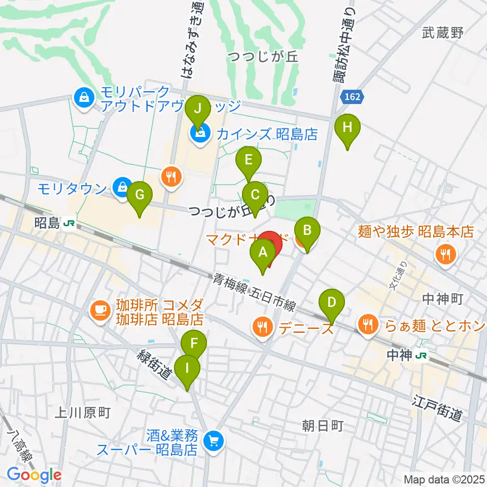 アキシマエンシス周辺のカフェ一覧地図