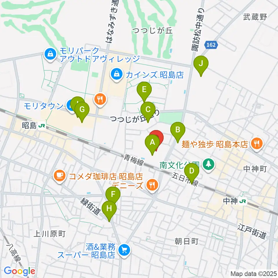 アキシマエンシス周辺のカフェ一覧地図